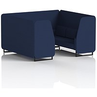 Brixworth 6 Seater Booth, Black Legs, Synergy Fabric, Alike Panels And Sofa