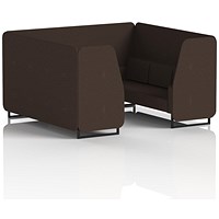 Brixworth 6 Seater Booth, Black Legs, Synergy Fabric, Wed Panels And Sofa