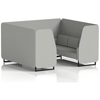 Brixworth 6 Seater Booth, Black Legs, Sumi Fabric, Tokyo Panels And Sofa