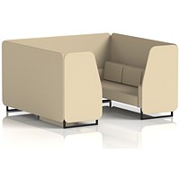 Brixworth 6 Seater Booth, Black Legs, Sumi Fabric, Zen Panels And Sofa