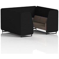 Brixworth 6 Seater Booth, Black Legs, X2 Fabric, Diameter Panels And Theory Sofa