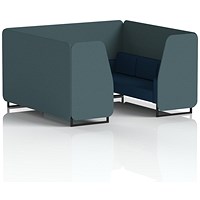 Brixworth 6 Seater Booth, Black Legs, X2 Fabric, Polygon Panels And Calculus Sofa
