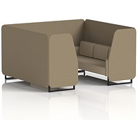 Brixworth 6 Seater Booth, Black Legs, Main Line Flax Fabric, Bank Panels And Upminster Sofa