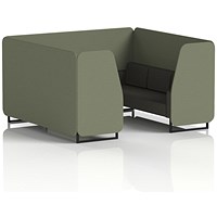 Brixworth 6 Seater Booth, Black Legs, Main Line Flax Fabric, Monument Panels And Temple Sofa