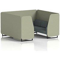 Brixworth 6 Seater Booth, Black Legs, Main Line Flax Fabric, Newbury Panels And Westminster Sofa