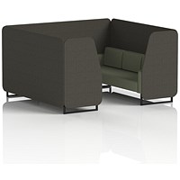 Brixworth 6 Seater Booth, Black Legs, Main Line Flax Fabric, Temple Panels And Monument Sofa