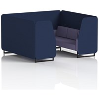 Brixworth 6 Seater Booth, Black Legs, Synergy Fabric, Alike Panels And Order Sofa
