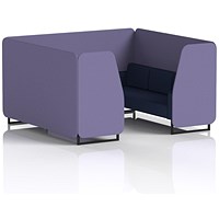 Brixworth 6 Seater Booth, Black Legs, Synergy Fabric, Order Panels And Alike Sofa