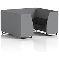 Brixworth 6 Seater Booth, Black Legs, Synergy Fabric, Partner Panels And Mix Sofa