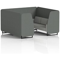 Brixworth 6 Seater Booth, Black Legs, Sumi Fabric, Kobe Panels And Tokyo Sofa