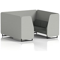Brixworth 6 Seater Booth, Black Legs, Sumi Fabric, Tokyo Panels And Kobe Sofa