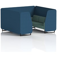 Brixworth 6 Seater Booth, Black Legs, Sumi Fabric, Uto Panels And Handa Sofa