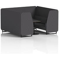 Brixworth 6 Seater Booth with Table, Black Legs, Black Table, X2 Fabric, Arithmetic Panels And Sofa