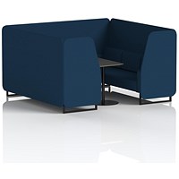 Brixworth 6 Seater Booth with Table, Black Legs, Black Table, X2 Fabric, Calculus Panels And Sofa