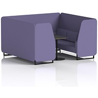 Brixworth 6 Seater Booth with Table, Black Legs, Black Table, Synergy Fabric, Order Panels And Sofa