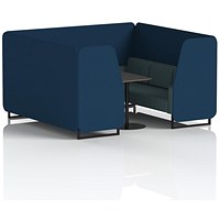 Brixworth 6 Seater Booth with Table, Black Legs, Black Table, X2 Fabric, Calculus Panels And Polygon Sofa