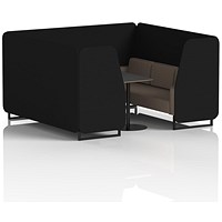 Brixworth 6 Seater Booth with Table, Black Legs, Black Table, X2 Fabric, Diameter Panels And Theory Sofa