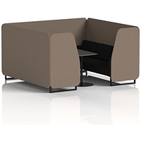 Brixworth 6 Seater Booth with Table, Black Legs, Black Table, X2 Fabric, Theory Panels And Diameter Sofa