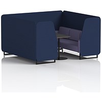 Brixworth 6 Seater Booth with Table, Black Legs, Black Table, Synergy Fabric, Alike Panels And Order Sofa
