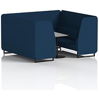 Brixworth 6 Seater Booth with Table, Black Legs, Grey/Black Table, X2 Fabric, Calculus Panels And Sofa