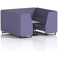 Brixworth 6 Seater Booth with Table, Black Legs, Grey/Black Table, Synergy Fabric, Order Panels And Sofa