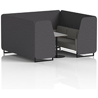 Brixworth 6 Seater Booth with Table, Black Legs, Grey/Black Table, X2 Fabric, Arithmetic Panels And Number Sofa
