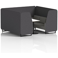 Brixworth 6 Seater Booth with Table, Black Legs, White/Black Table, X2 Fabric, Arithmetic Panels And Number Sofa