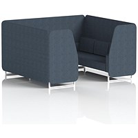 Brixworth 6 Seater Booth, White Legs, Rivet Fabric, Crucible Panels And Sofa