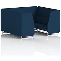 Brixworth 6 Seater Booth, White Legs, X2 Fabric, Calculus Panels And Sofa