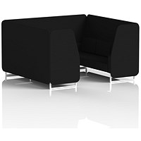 Brixworth 6 Seater Booth, White Legs, X2 Fabric, Diameter Panels And Sofa