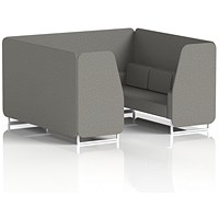 Brixworth 6 Seater Booth, White Legs, X2 Fabric, Number Panels And Sofa
