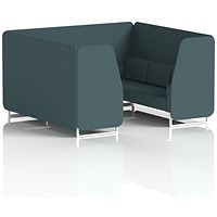 Brixworth 6 Seater Booth, White Legs, X2 Fabric, Polygon Panels And Sofa