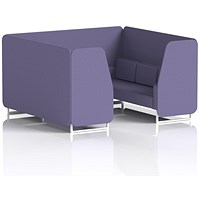 Brixworth 6 Seater Booth, White Legs, Synergy Fabric, Order Panels And Sofa
