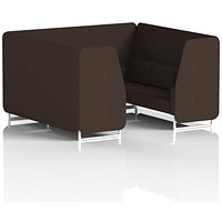 Brixworth 6 Seater Booth, White Legs, Synergy Fabric, Wed Panels And Sofa