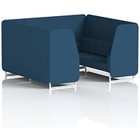 Brixworth 6 Seater Booth, White Legs, Sumi Fabric, Uto Panels And Sofa