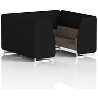 Brixworth 6 Seater Booth, White Legs, X2 Fabric, Diameter Panels And Theory Sofa