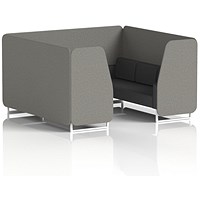 Brixworth 6 Seater Booth, White Legs, X2 Fabric, Number Panels And Arithmetic Sofa