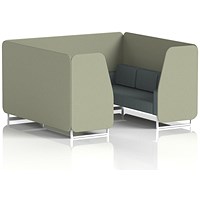 Brixworth 6 Seater Booth, White Legs, Main Line Flax Fabric, Newbury Panels And Westminster Sofa