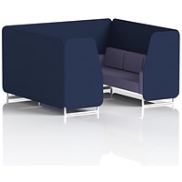Brixworth 6 Seater Booth, White Legs, Synergy Fabric, Alike Panels And Order Sofa