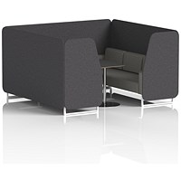 Brixworth 6 Seater Booth with Table, White Legs, Black/Silver Table, X2 Fabric, Arithmetic Panels And Number Sofa