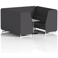 Brixworth 6 Seater Booth with Table, White Legs, Grey/Silver Table, X2 Fabric, Arithmetic Panels And Sofa