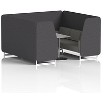Brixworth 6 Seater Booth with Table, White Legs, Grey/Silver Table, X2 Fabric, Arithmetic Panels And Number Sofa