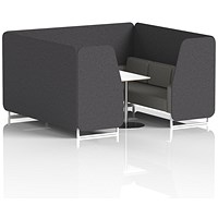 Brixworth 6 Seater Booth with Table, White Legs, White/Silver Table, X2 Fabric, Arithmetic Panels And Number Sofa