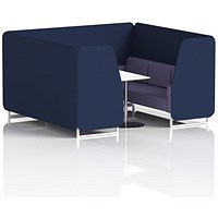 Brixworth 6 Seater Booth with Table, White Legs, White/Silver Table, Synergy Fabric, Alike Panels And Order Sofa