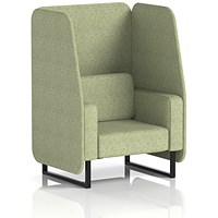 Brixworth 1 Seater Open Booth, Black Legs, Rivet Fabric, Burnish Panels And Sofa