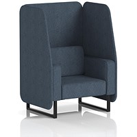 Brixworth 1 Seater Open Booth, Black Legs, Rivet Fabric, Crucible Panels And Sofa