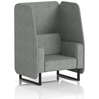 Brixworth 1 Seater Open Booth, Black Legs, Rivet Fabric, Prime Panels And Sofa