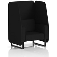 Brixworth 1 Seater Open Booth, Black Legs, X2 Fabric, Diameter Panels And Sofa