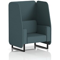 Brixworth 1 Seater Open Booth, Black Legs, X2 Fabric, Polygon Panels And Sofa