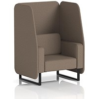 Brixworth 1 Seater Open Booth, Black Legs, X2 Fabric, Theory Panels And Sofa